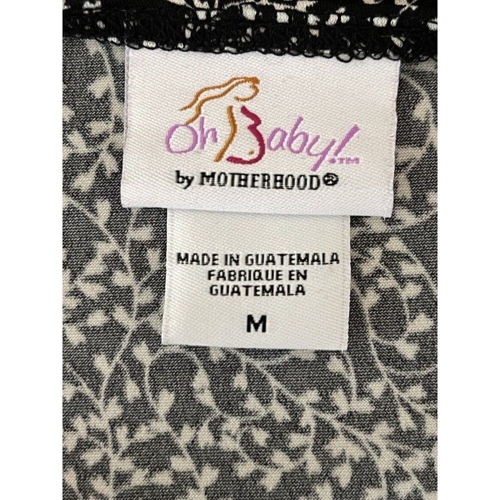 Oh Baby! Motherhood Maternity M Long Slv Empire Waist Surplice Top Black Stretch - Picture 7 of 9